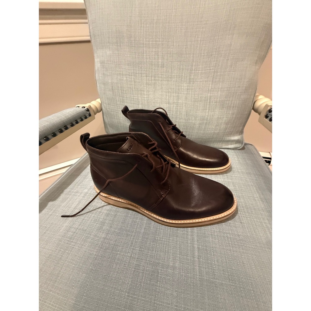 Cole Haan Mens Grand Evolution Leather Chukka Boots Brown C41810 Size 10.5 M